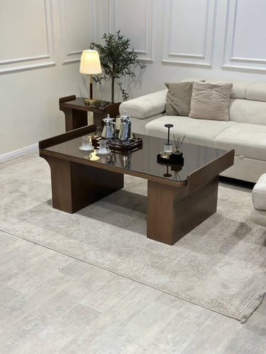 طاولة ضيافة مفرد قشره جوز مفرد