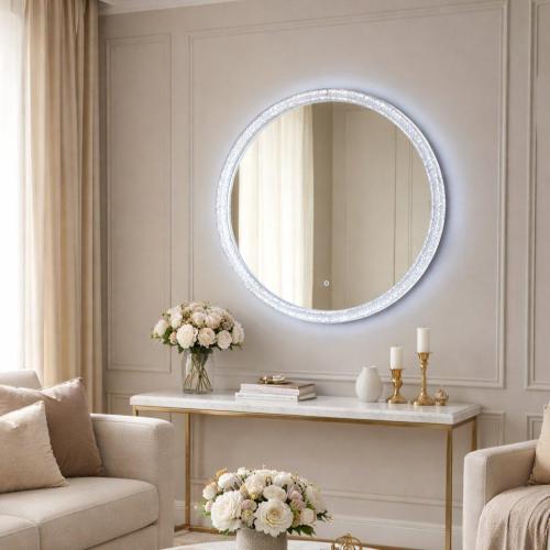 مرآة دائرية بإضاءة LED –مقاس 80*80 سم