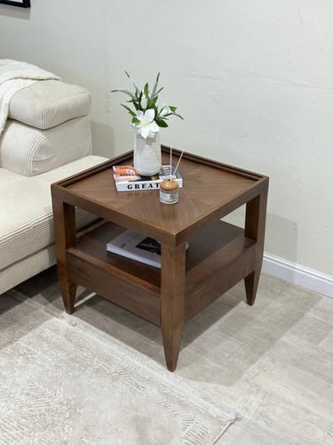 طاولة زاويه قشر جوز الهند مفرد - تصميم عصري