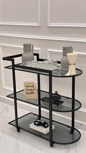 عربية تقديم ضيافة بثلاثة أدوار – تصميم ملكي فاخر