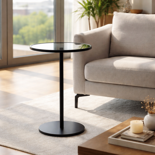 طاولة خدمة سطح زجاج شفاف *35*55 سم