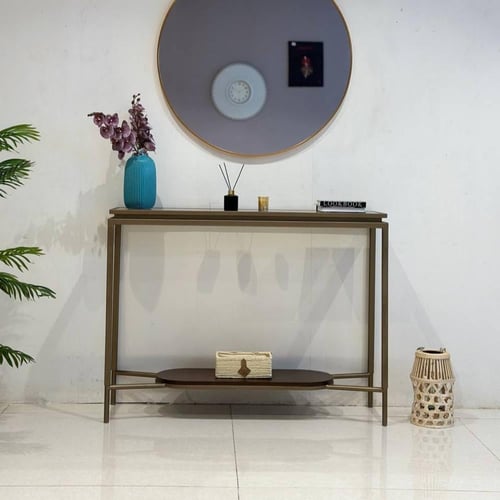 مدخل دورين سطح زجاج بني مع قشرة جوز الهند