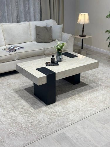 طقم طاولة ضيافة كنب مع 6 طاولات خدمة بديل رخام