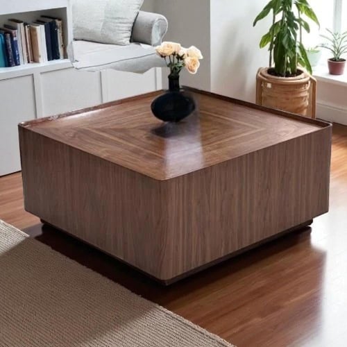 طاولة تقديم أنيقة بتفصيل قشرة الجوز