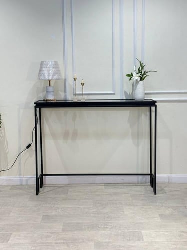 كنسول مدخل زجاج أسود فاخر