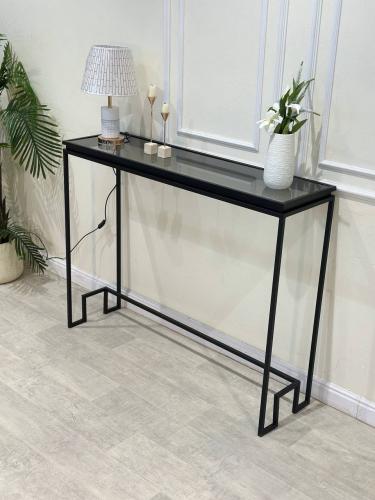 كنسول مدخل زجاج أسود فاخر