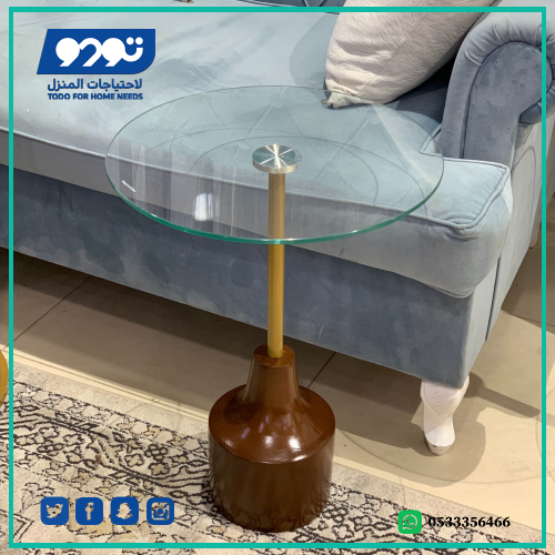 طاولة خدمة زجاج شفاف
