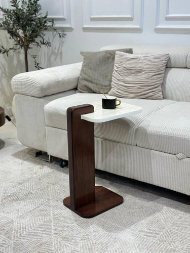 طقم طاولات خشب مع بديل رخام فاخر (1 + 6)*عروض