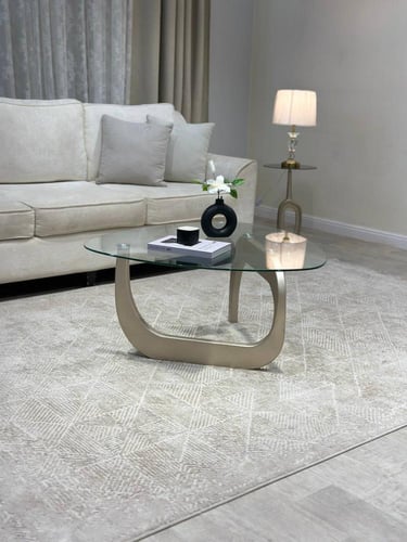 طاولة ضيافة قاعدة شمباني زجاج شفاف - تصميم عصري