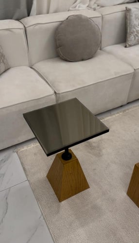 طقم طاولة ضيافة سنديان مع 4 خدمة لون بني فاتح مودي...