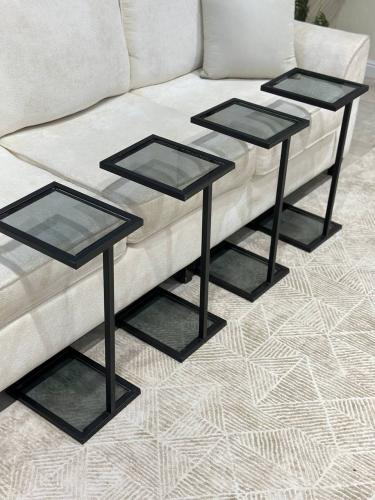 طقم طاولات خدمة اسود– 4 قطع بلمسة فاخرة