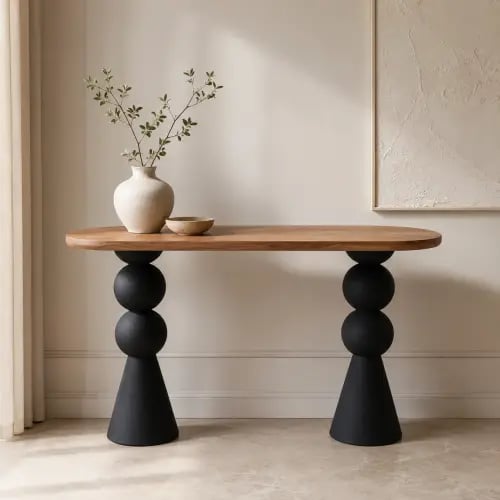 كنسول خشب HM622 BLACK +BROWN