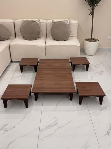 طقم طاولات مستطيل مع 4 خدمة