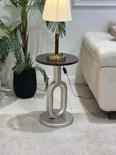 طقم طاولات ضيافة 2+6 – سطح خشب سنديان