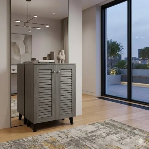 دولاب جزمه ماليزي 2باب SC-632 GREY