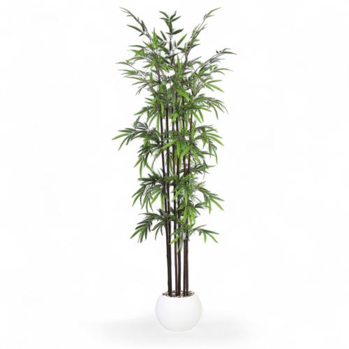 شجر بامبو 6 فرع جذع بني حوض فيبر مقاس 240 سم