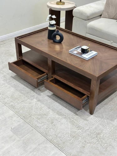 طاولة ضيافه خشب جوز فاخر مع أدراج*عروض