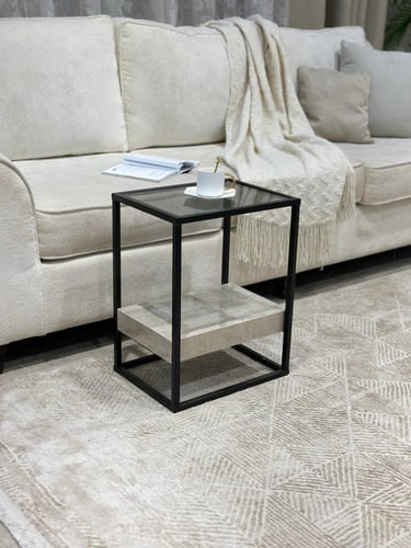 طقم طاولة ضيافة مع 4 قطع خدمة اسود *عروض