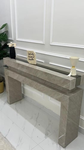 كونسول مدخل عصري بسطح زجاج مرايا