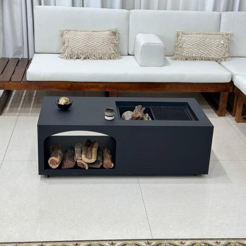 منقل بكس ديكور صاج لون أسود بدون غطاء