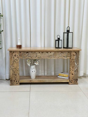 مدخل - كنسول خشبي لون بني