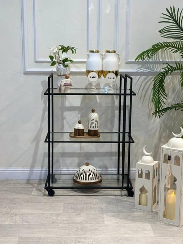 عربية تقديم زجاج شفاف ثلاثه ادوار*عروض رمضان