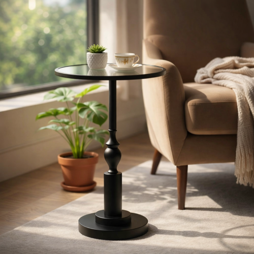 طاولة خدمة سطح زجاج شفاف *35*55 سم