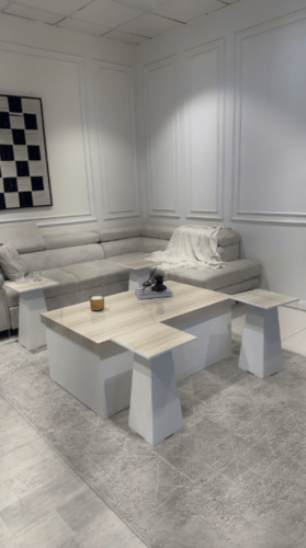 طقم طاولات ضيافة مع 4 خدمة خشب * عروض