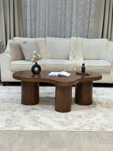 طاولة ضيافة سطح خشب طبيعي