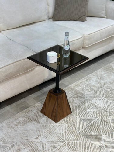 طقم طاولة ضيافة سنديان مع 4 خدمة لون بني موديل عصر...