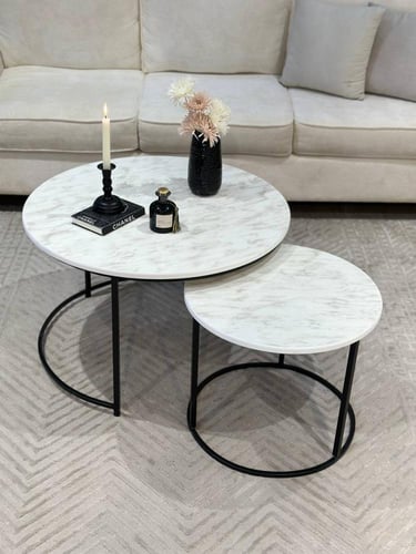 طقم طاولة عصري – 5 قطع بتصميم هندسي أنيق