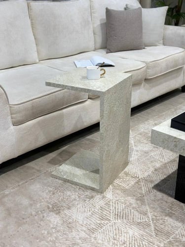 طقم طاولة ضيافة بتفاصيل رخامية – فخامة طبيعية من ت...