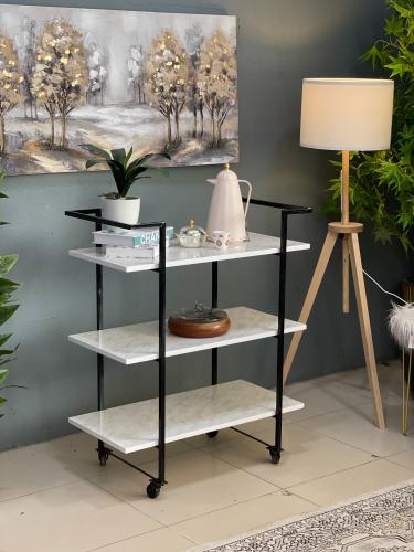 عربة تقديم متحركة 3دور اسود