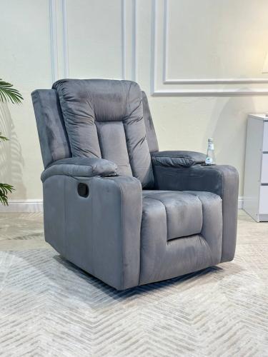 كرسي استرخاء هزاز دوّار فاخر – بلون رمادي أنيق