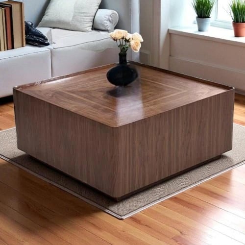 طاولة تقديم أنيقة بتفصيل قشرة الجوز