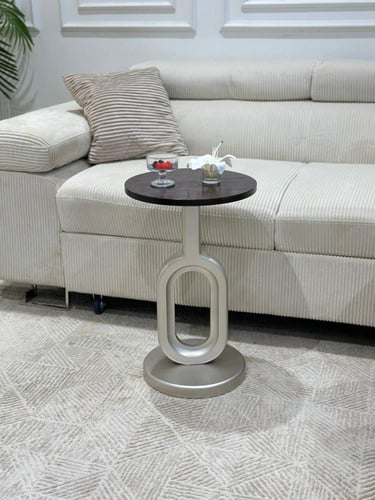 طقم طاولات ضيافة 2+6 – سطح خشب سنديان