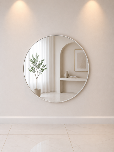 مرآة جدارية دائرية بتصميم مودرن راقي 100X100سم