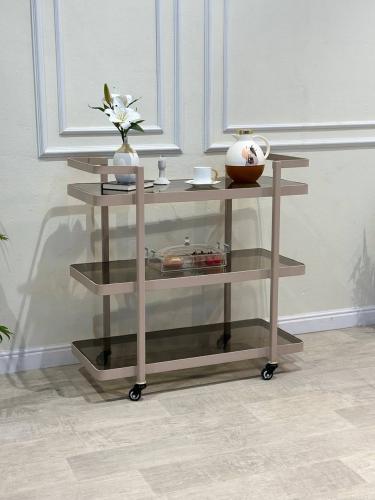 عربية تقديم ثلاثه دور لون شمباني زحاج بني