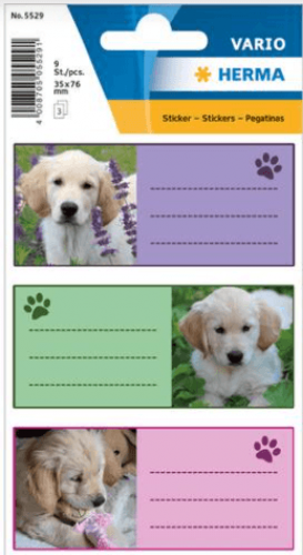 ستيكر , اتكيت شكل كلب , 3 اوراق