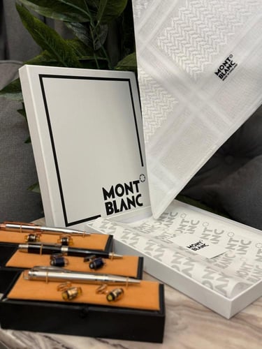 عرض شماغ مونت بلانك مع قلم وكبك