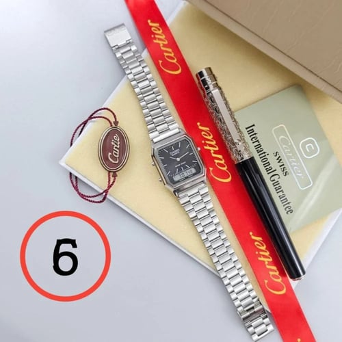 ساعة كاسيو وقلم كارتير