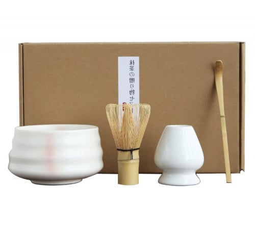 طقم تحضير ادوات الماتشا - ابيض