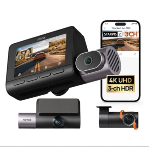 داش كام 70mai 4K T800 ثلاث عدسات