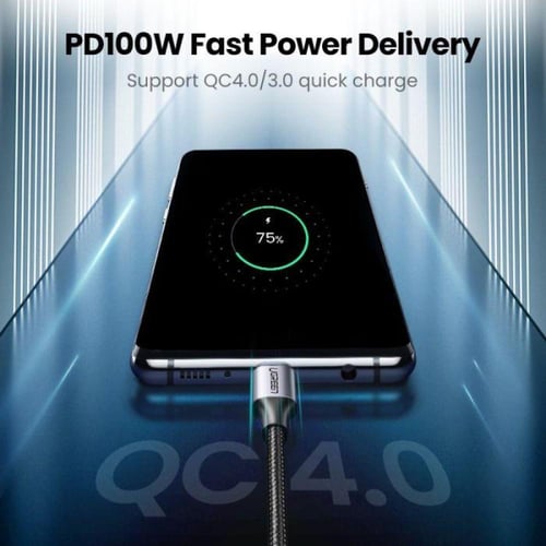 كيبل تايب سي PD قماش 1م يوجرين - ضمان سنتين