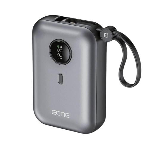 بطارية متنقلة 10 ألاف تمتاز بوجود كيابل متصلة بالب...