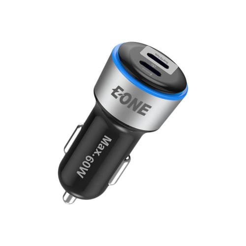 عرض راس سيارة بمنفذين تايب سي 60W إي-ون مع 2 كيابل...