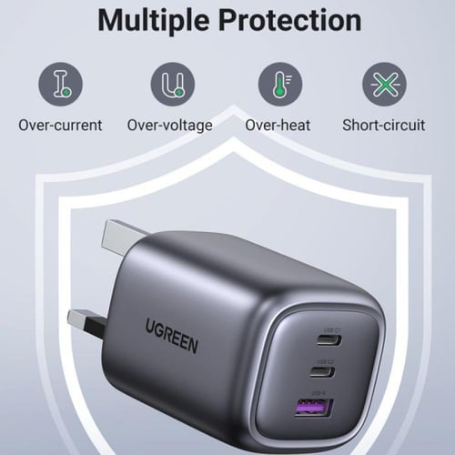 راس جداري مدخلين تايب سي 1 يوسبي 65W يوجرين - ضمان...