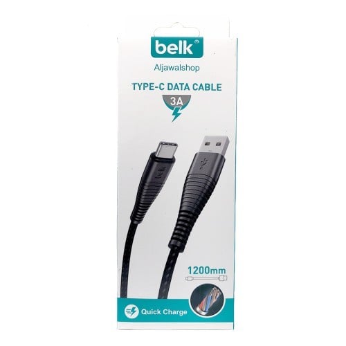 كيبل تايب سي بلك بطول 1.2M قماش - ضمان سنتين