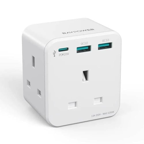 راس جداري 3 مداخل طاقه مع منفذين يوسبي ومنفذ تايب...