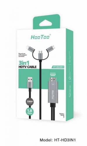وصلت اتش دي HD هوتو 3في 1 بطول 1.8m- ضمان سنتين